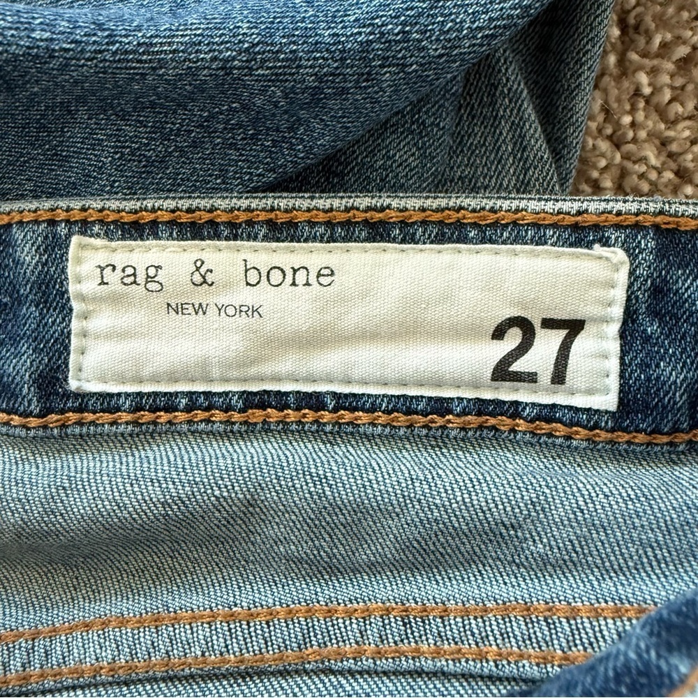 Rag & Bone Dre Low-Rise Boyfriend Jean Bellview Slim Fit Dark Indigo Denim Women - Picture 12 of 13